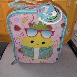 Squishmallows Pink Pineapple Lunch Bag with Teal Trim